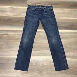 7 for All Mankind Blue Organic Cotton Super Skinny Jeans size 25